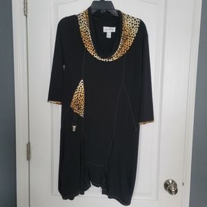 Joseph Ribkoff women's dress size 10 animal print cheetah leopard vintage